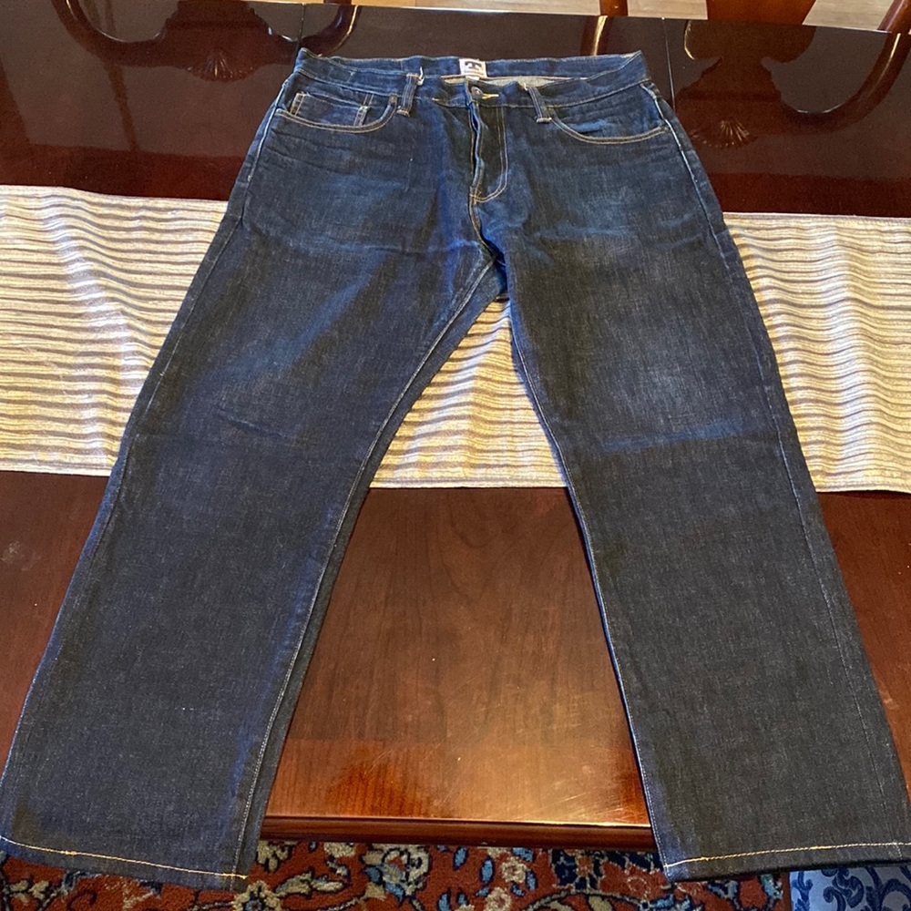 Tellason selvedge 34x27 denim. USA made. Professionally altered and repaired.